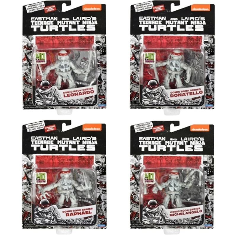 Teenage Mutant Ninja Turtles 4 Inch Action Figure 4-Pack Box Set - Ninja Turtles Black and White Com 