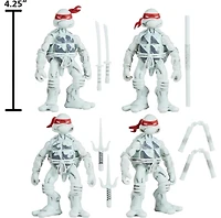 Teenage Mutant Ninja Turtles 4 Inch Action Figure 4-Pack Box Set - Ninja Turtles Black and White Com 