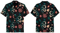 Chemise boutonnée tissée à motif floral Dragon Ball Z