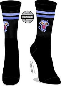 KPOP Demon Hunter Derpy Tiger Embroidered Black Socks