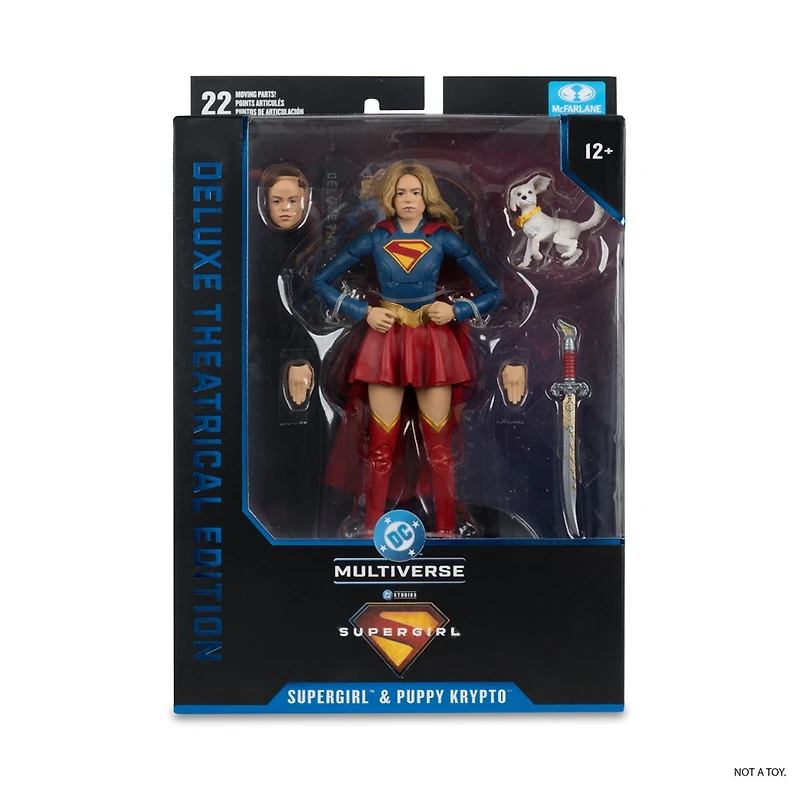 DC Multiverse Supergirl and Puppy Krypto (Supergirl Movie) 7-Inch Action Figure (Deluxe Theatrical Edition)