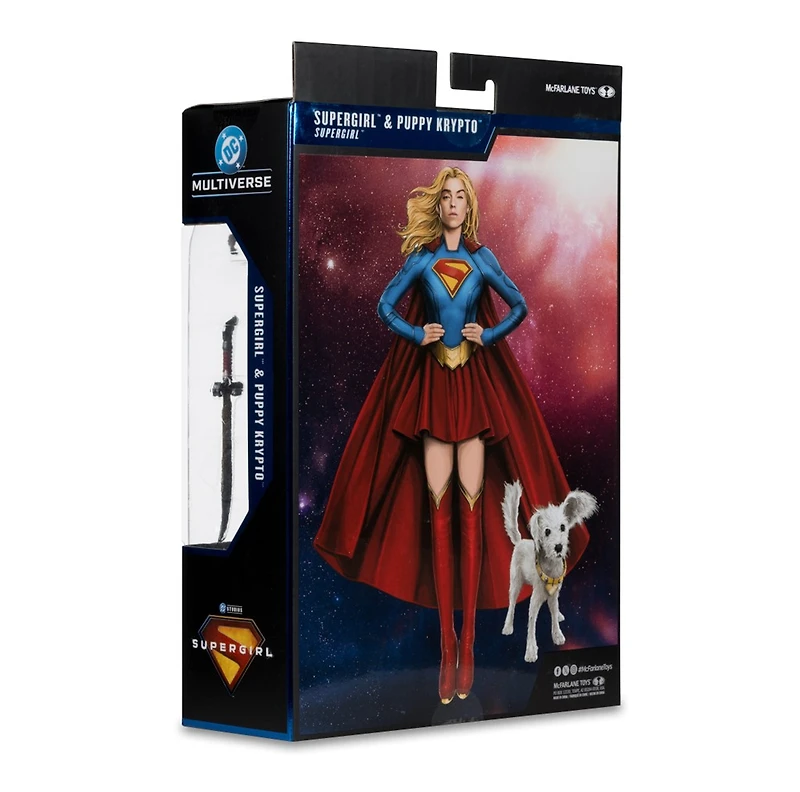 DC Multiverse Supergirl and Puppy Krypto (Supergirl Movie) 7-Inch Action Figure (Deluxe Theatrical Edition)