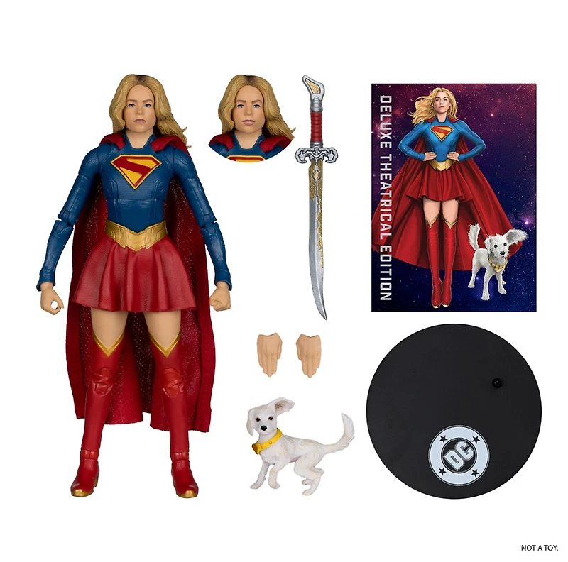 DC Multiverse Supergirl and Puppy Krypto (Supergirl Movie) 7-Inch Action Figure (Deluxe Theatrical Edition)