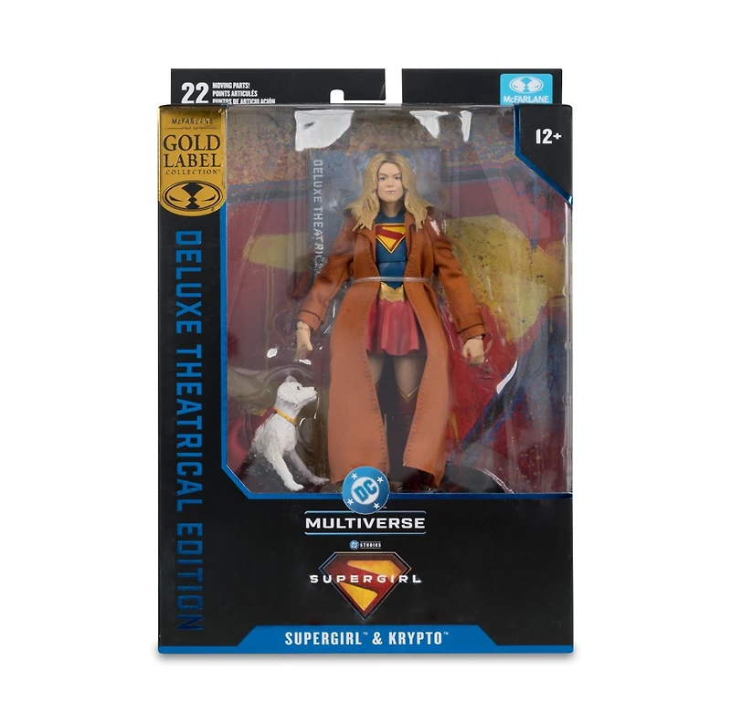 DC Multiverse Supergirl and Krypto (Supergirl Movie) 7-Inch Gold Label Action Figure (Deluxe Theatrical Edition)