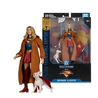 DC Multiverse Supergirl and Krypto (Supergirl Movie) 7-Inch Gold Label Action Figure (Deluxe Theatrical Edition)