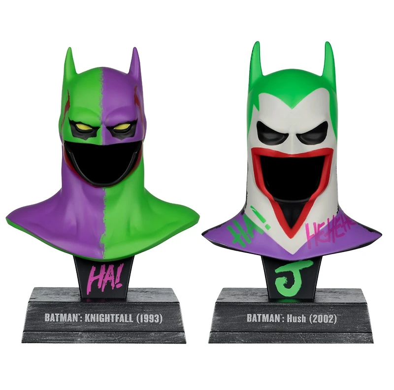 DC Direct Batman Knightfall and Hush (Jokerized) Gold Label 2 Pack 1:3 Scale Cowl Replicas