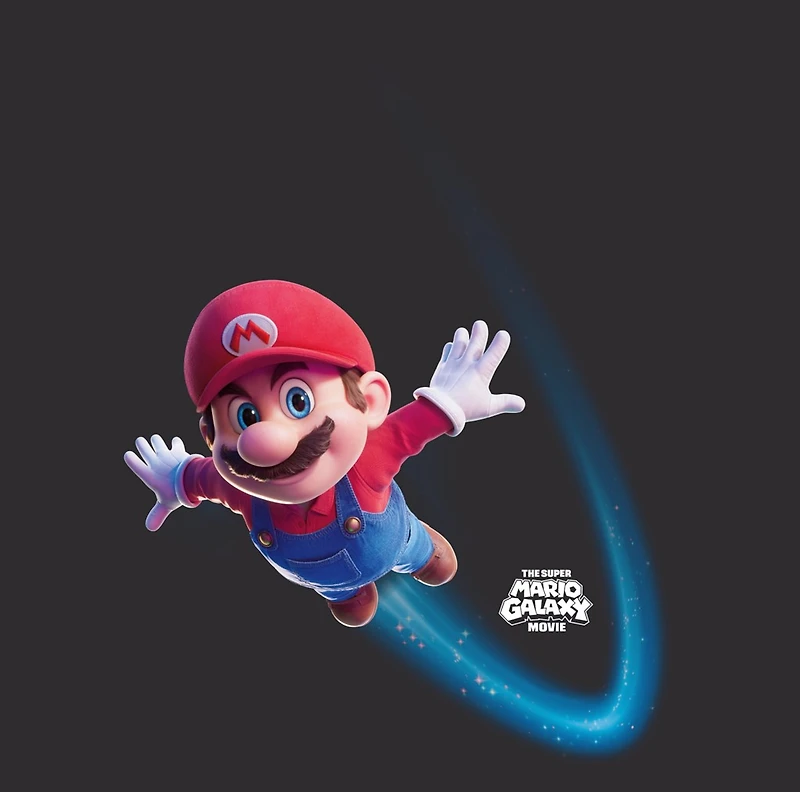 Super Mario Bros 2 Mario Flying Black T-Shirt