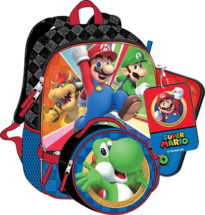 Ensemble de sac à dos Super Mario Bros pour enfants (5 pièces)