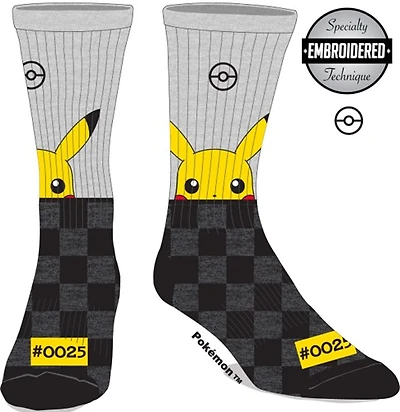 Chaussettes brodées Pokémon Pikachu Coucou