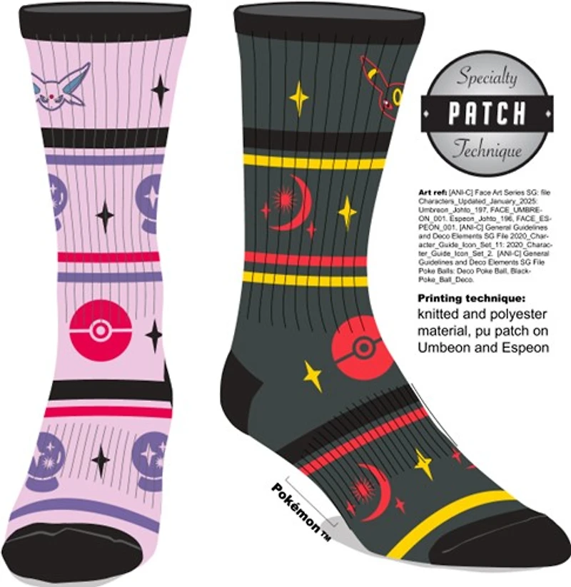 Pokemon Espeon & Umbreon Mismatch Socks