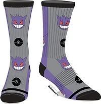 Pokemon Gengar Grey and Purple Socks
