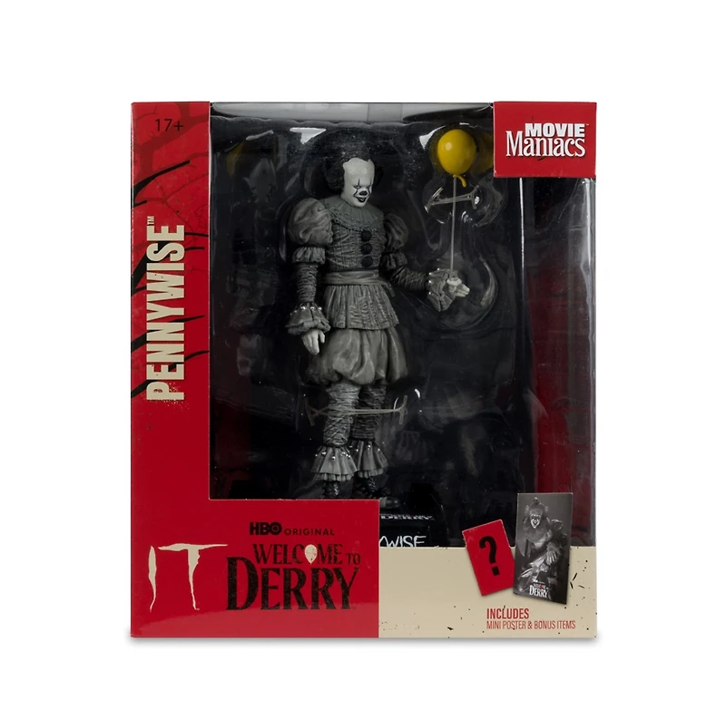 Pennywise (Black and White) (IT: Welcome to Derry) 6-Inch Posed Figure