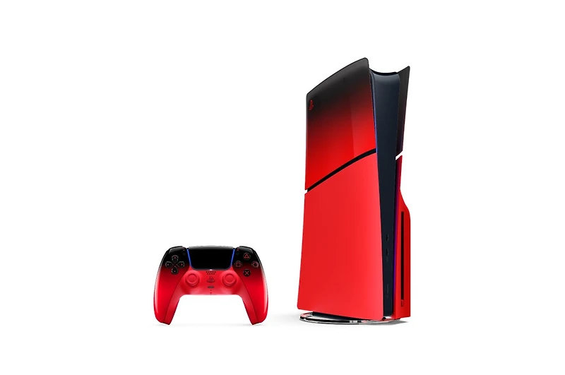 Façades pour console PlayStation 5 (groupe de modèles – mince) – Rouge techno