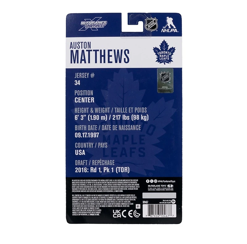 NHL Auston Matthews (Toronto Maple Leafs) 6-Inch Action Figure McFarlane's SportsPicks