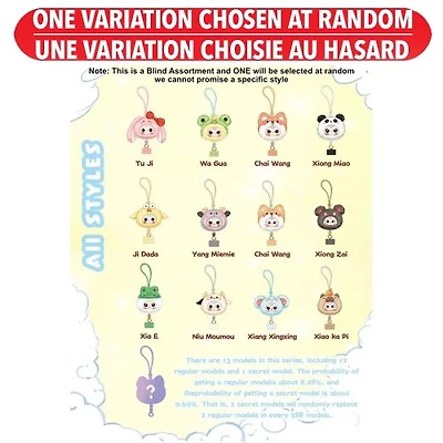 Baby Three: Phone Lanyard Strap Plush Blind Box – One Variation Chosen at Random