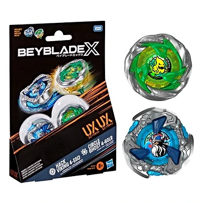 Beyblade X Circle Ghost 4-60LR UX & Hack Viking 4-55O UX Dual Pack Set