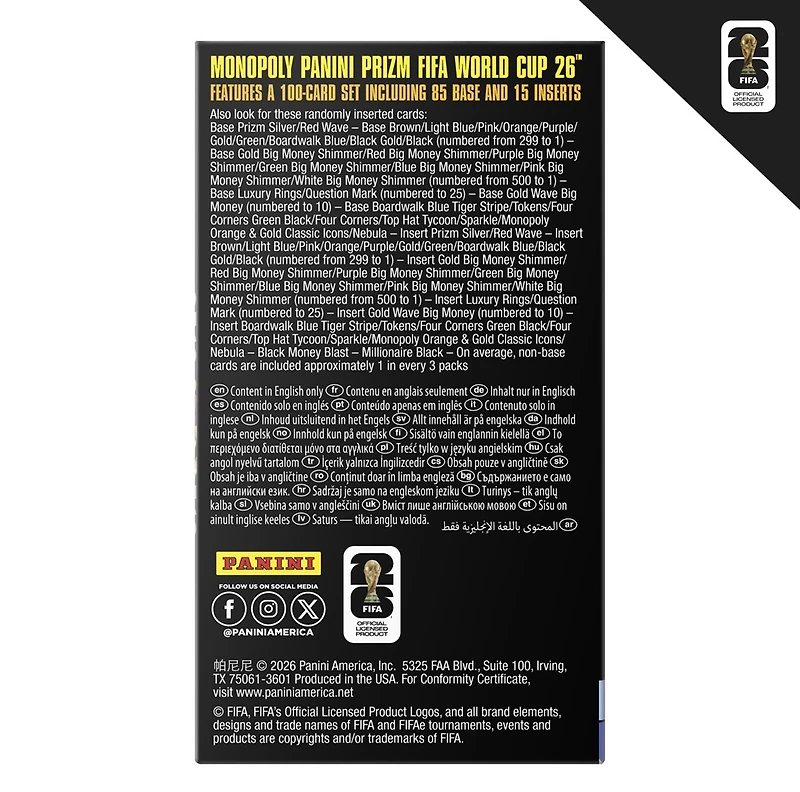 Monopoly Panini Prizm: FIFA World Cup Booster Box