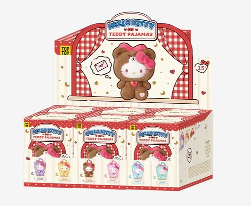 Hello Kitty Teddy Pajamas Series Plush Keychain Blind Box – One Variation Chosen at Random