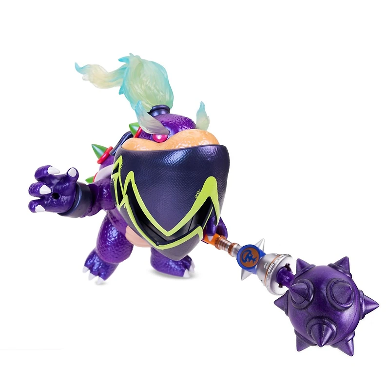 The Super Mario Galaxy Movie - 8" Chomping Wonder Bowser Jr. with Multi-Head Paint Brush Weapon and Stand with Water-Reveal Sticker