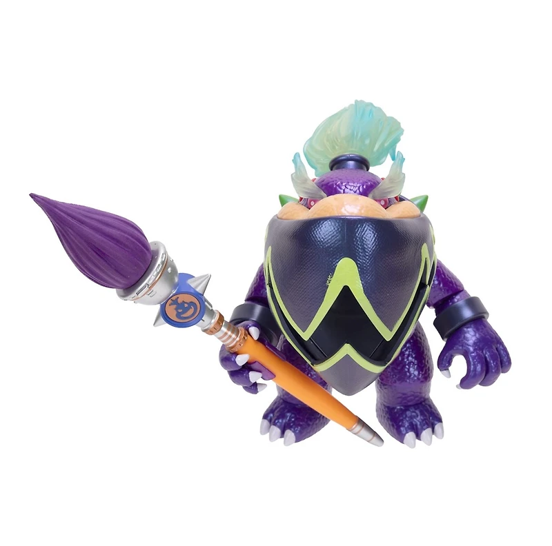 The Super Mario Galaxy Movie - 8" Chomping Wonder Bowser Jr. with Multi-Head Paint Brush Weapon and Stand with Water-Reveal Sticker