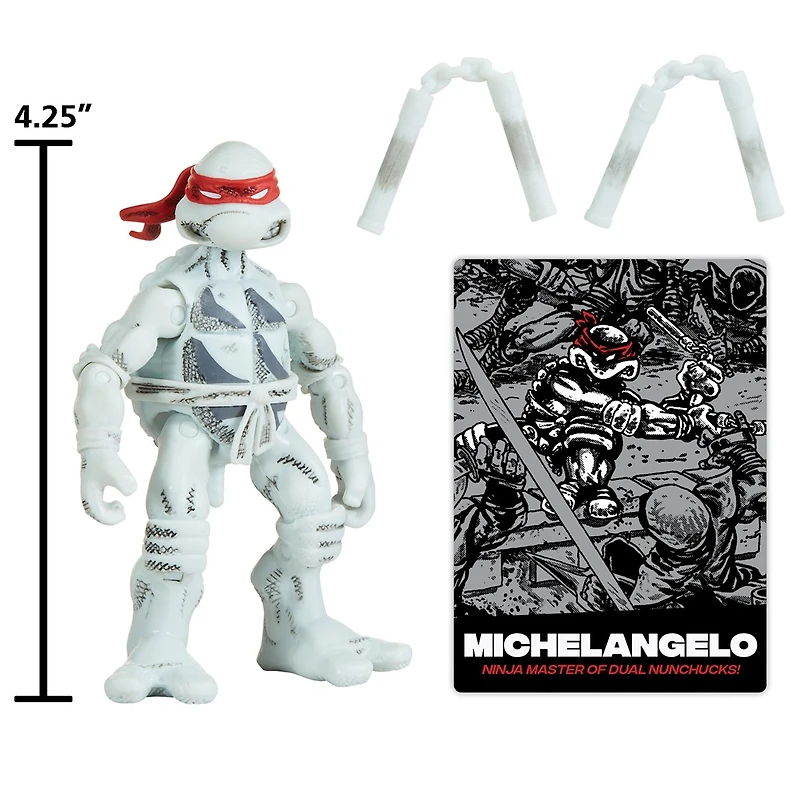 Teenage Mutant Ninja Turtles Black & White Comic Book Series Michelangelo
