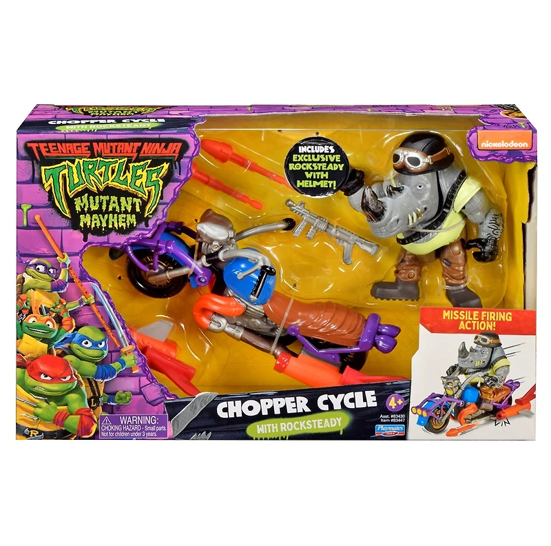 Teenage Mutant Ninja Turtles Chopper Cycle With Rocksteady