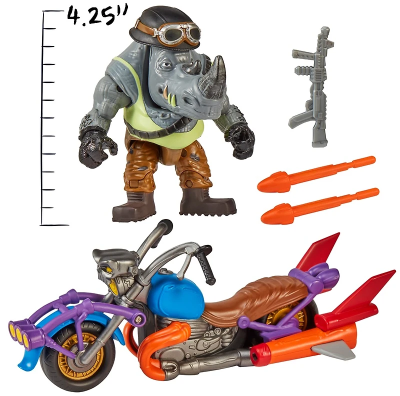 Teenage Mutant Ninja Turtles Chopper Cycle With Rocksteady