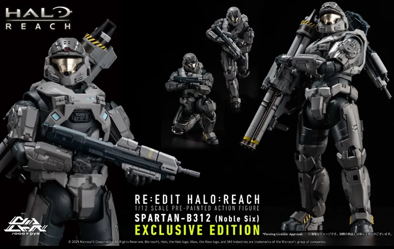 Halo: Reach - 1/12 Scale Spartan-B312 (Noble Six) Action Figure