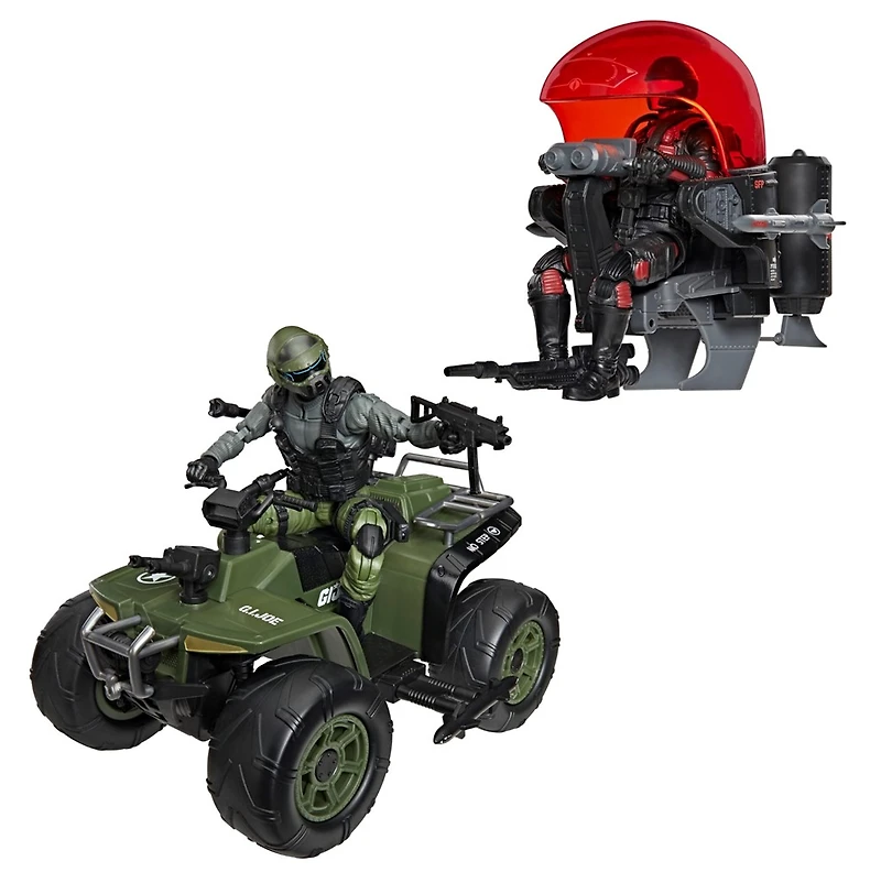 G.I. Joe Classified Series #218, Snake Eyes & Varmint ATV Vs. Stealth Viper & Cobra Stealth Flight Pod (Trubble Bubble)