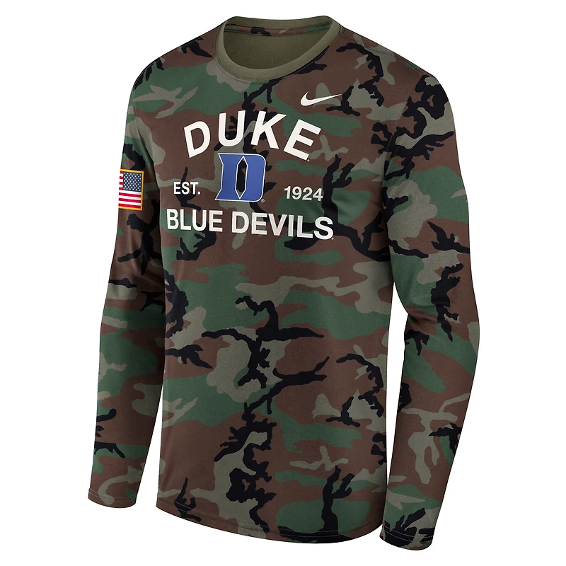 Duke 2025 Military Appreciation Legend Men's Nike Dri-FIT College Long-Sleeve T-Shirt