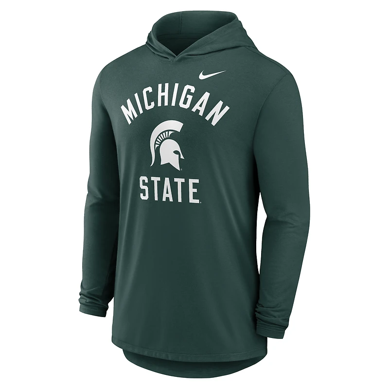 Michigan State Campus Arch Men's Nike Dri-FIT College Long-Sleeve Hooded T-Shirt