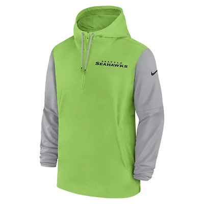 Seattle Seahawks Sideline Pre-Game Player Men's Nike NFL 1/2-Zip Hooded Jacket