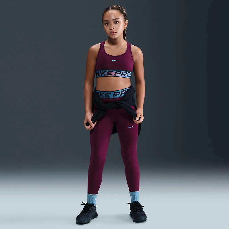 Nike Pro Swoosh Big Kids' Sports Bra with Shine Accents