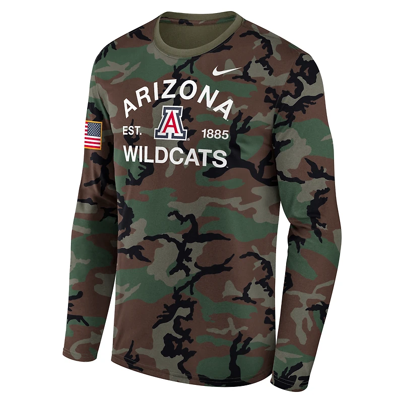 Arizona 2025 Military Appreciation Legend Men's Nike Dri-FIT College Long-Sleeve T-Shirt