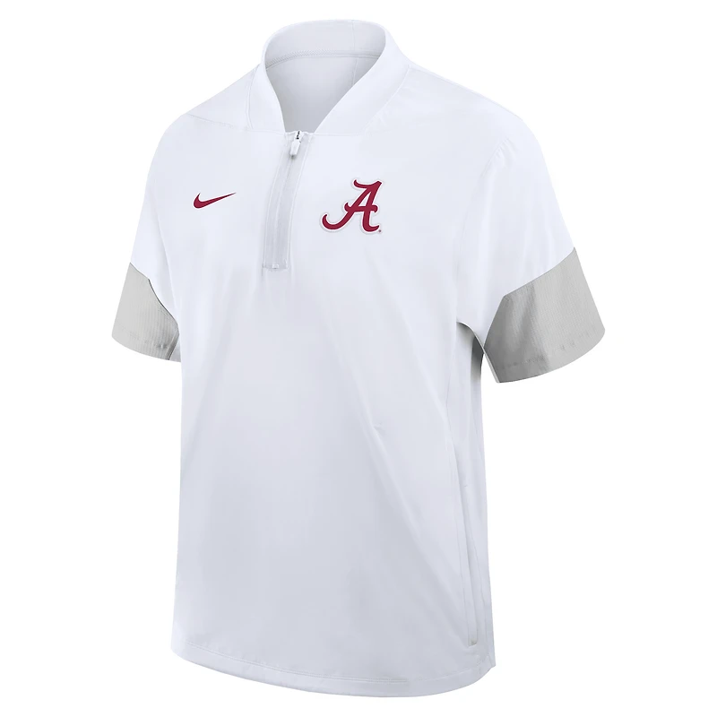 Alabama Sideline Coach Men's Nike College 1/2-Zip Short-Sleeve Jacket