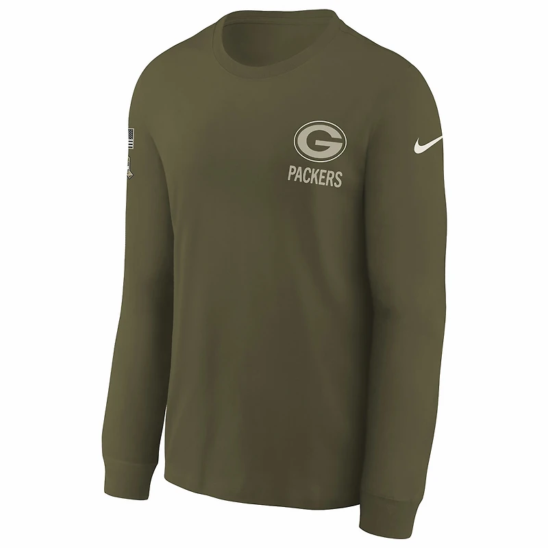 Green Bay Packers Salute to Service Sideline Big Kids’ Nike NFL Long-Sleeve T-Shirt