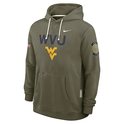 West Virginia 2025 Military Appreciation Men's Nike Dri-FIT College Pullover Hoodie