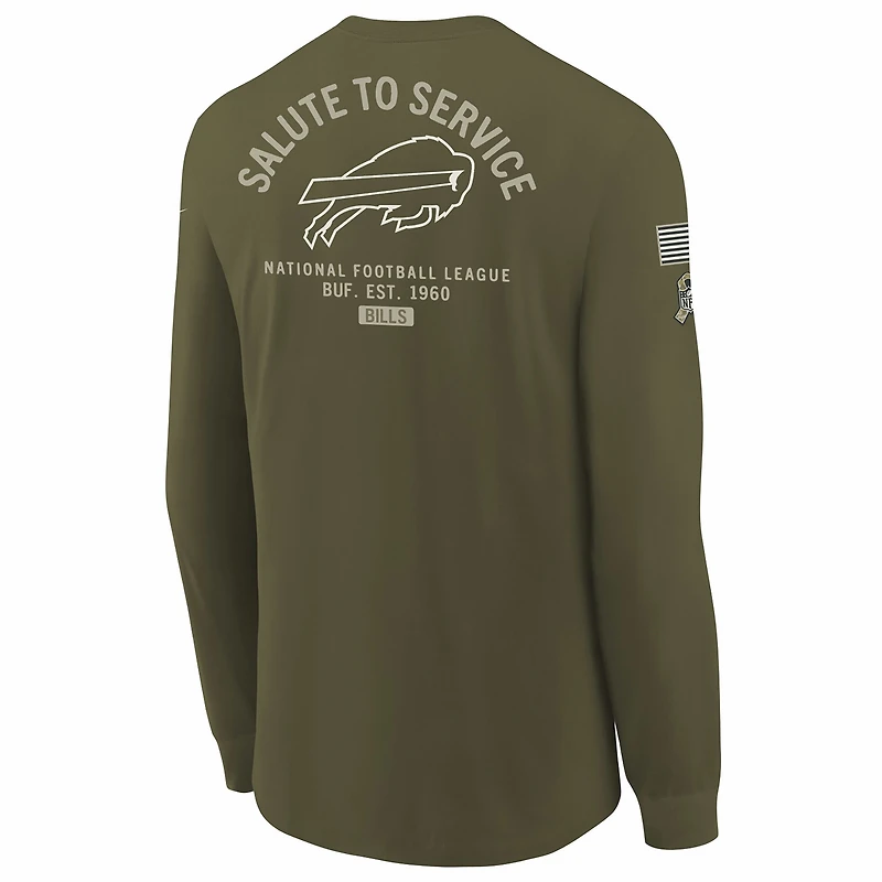 Buffalo Bills Salute to Service Sideline Big Kids’ Nike NFL Long-Sleeve T-Shirt