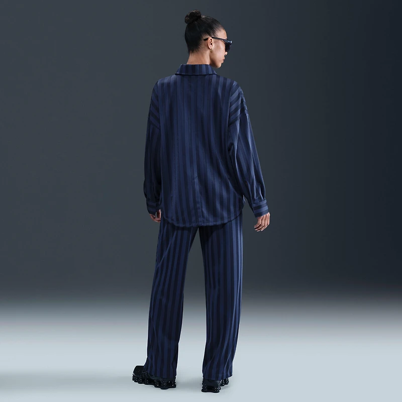 Nike Sportswear Women's Oversized Jacquard Striped Button-Down Shirt