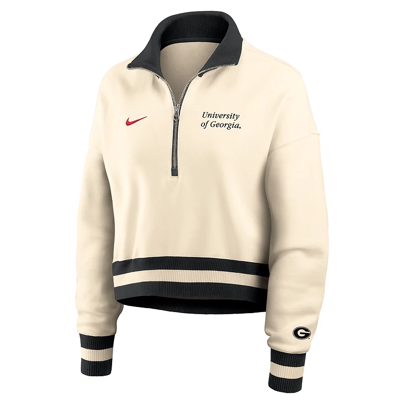 Georgia Legacy Women's Nike College Cropped 1/4-Zip Crew
