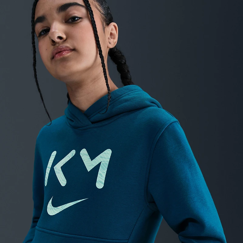 Kylian Mbappé Club Fleece Big Kids' Nike Dri-FIT Soccer Hoodie