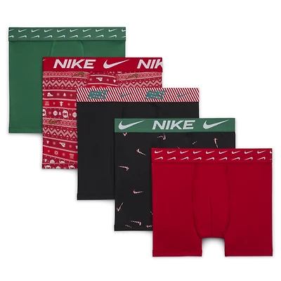 Nike Dri-FIT Big Kids' Holiday Poly Boxer Briefs (5-Pack)