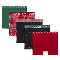 Nike Dri-FIT Big Kids' Holiday Poly Boxer Briefs (5-Pack)