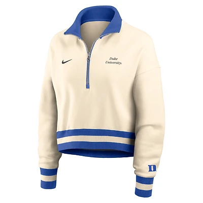 Duke Legacy Women's Nike College Cropped 1/4-Zip Crew