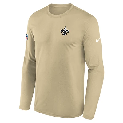 New Orleans Saints Alt Legend Small Logo Men's Nike Dri-FIT NFL Long-Sleeve T-Shirt