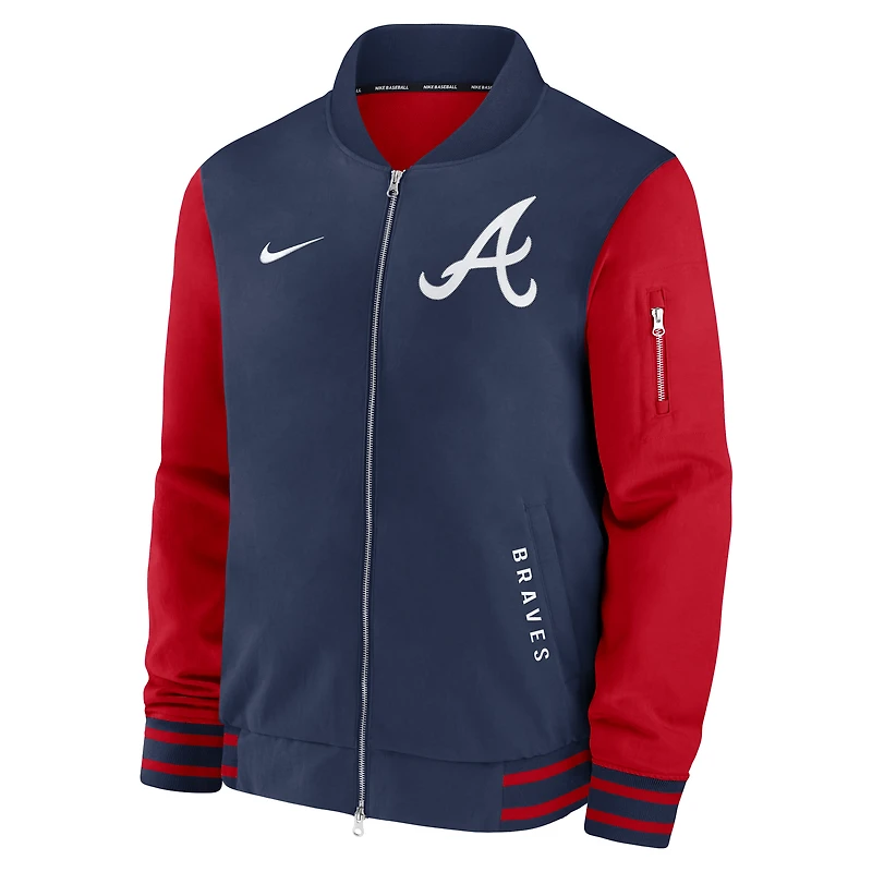 Atlanta Braves Authentic Collection Dugout Men's Nike MLB Full-Zip Bomber Jacket