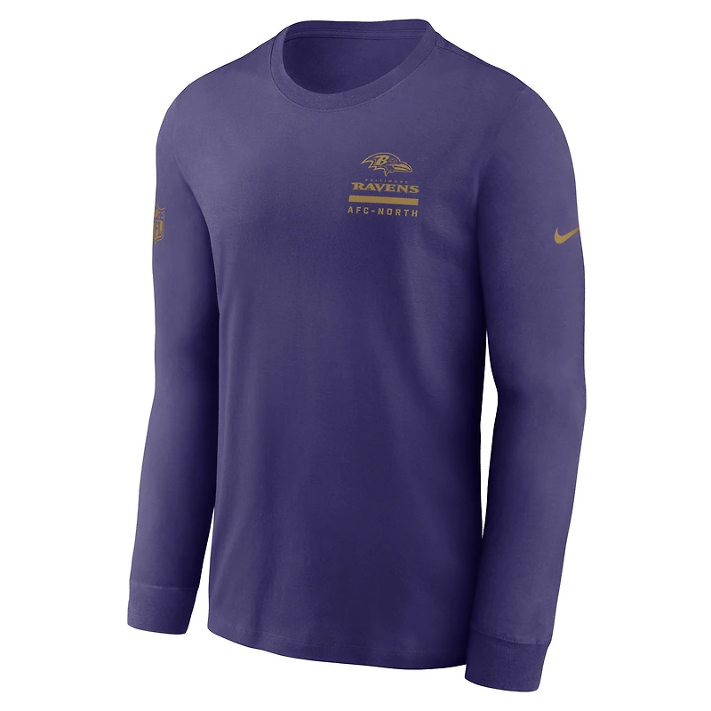 Baltimore Ravens Sideline Team Issue Men's Nike Dri-FIT NFL Long-Sleeve T-Shirt