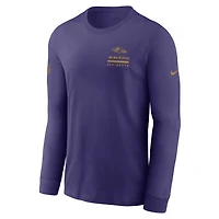 Baltimore Ravens Sideline Team Issue Men's Nike Dri-FIT NFL Long-Sleeve T-Shirt