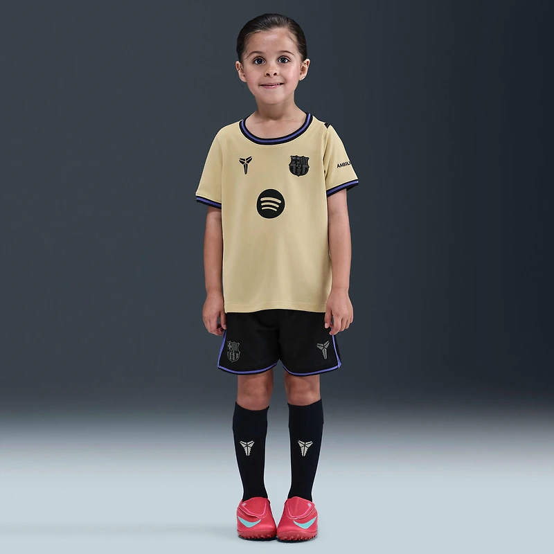 FC Barcelona 2025/26 Stadium Away Little Kids' Kobe Soccer Replica 3-Piece Kit