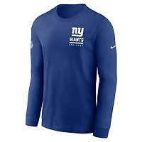 New York Giants Sideline Team Issue Men's Nike Dri-FIT NFL Long-Sleeve T-Shirt